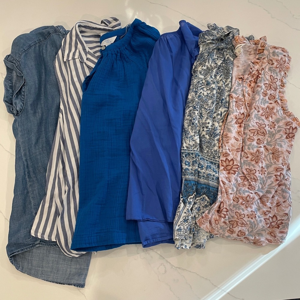 Womens Top Bundle 6pc Lucky Brand Liz Claiborne Time and Tru Large Floral Stripe